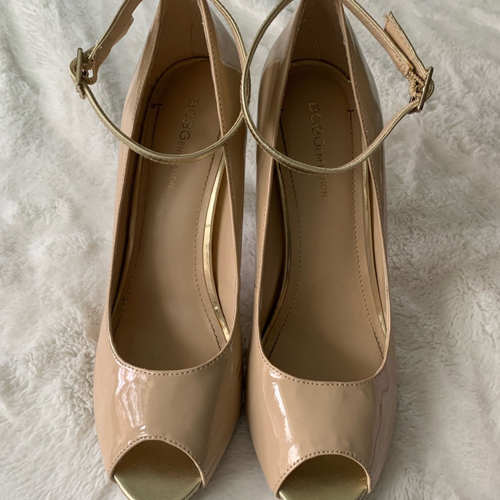 BCBG ankle strap pumps